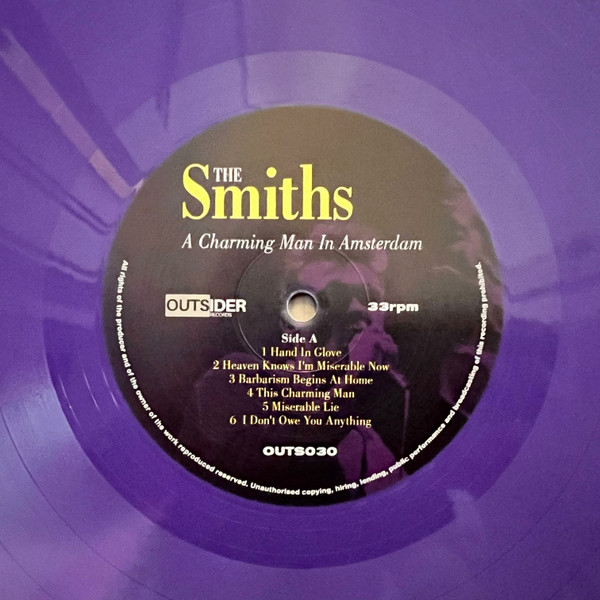 The Smiths - A Charming Man In Amsterdam | Outsider Records (OUTS030) - 3