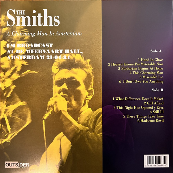 The Smiths - A Charming Man In Amsterdam | Outsider Records (OUTS030) - 2