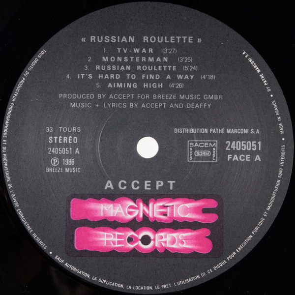 Accept - Russian Roulette | Magnetic Records (2405051) - 3