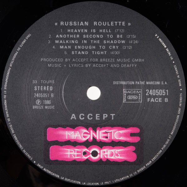 Accept - Russian Roulette | Magnetic Records (2405051) - 4