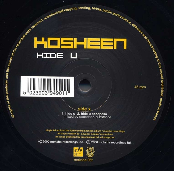 Kosheen - Hide U / Empty Skies (Floor Mix) | Moksha Recordings (MOKSHA 05T) - 3