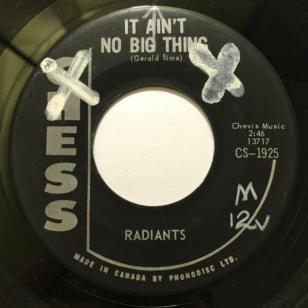 The Radiants - It Ain't No Big Thing | Chess (CS-1925) - main