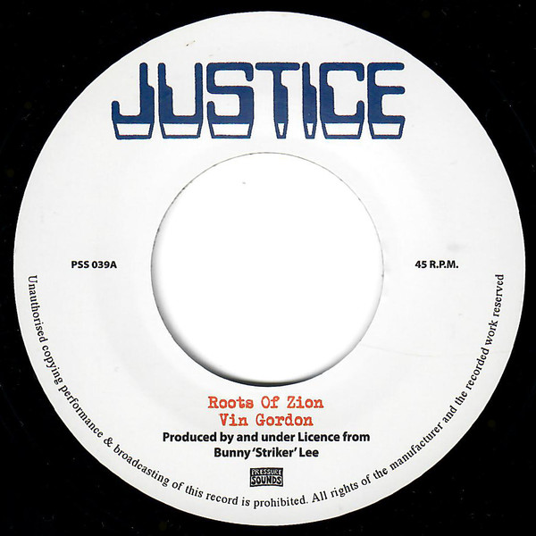 Vin Gordon / Tony "Asher" Brissett - Roots Of Zion / Lion Of Zion | Pressure Sounds (PSS 039) - main