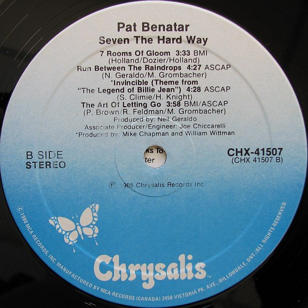 Pat Benatar - Seven The Hard Way | Chrysalis (CHX-41507) - 2