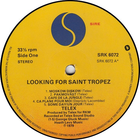 Telex - Looking For Saint Tropez | Sire (SRK 6072) - 5 Telex - Looking For Saint Tropez | Sire (SRK 6072) - 5