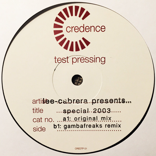 Lee-Cabrera - Special 2003 | Credence (12CREDDJ 040) Lee-Cabrera - Special 2003 | Credence (12CREDDJ 040)