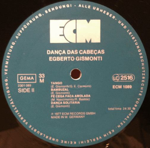 Egberto Gismonti - Dança Das Cabeças | ECM Records (ECM 1089) - 4 Egberto Gismonti - Dança Das Cabeças | ECM Records (ECM 1089) - 4