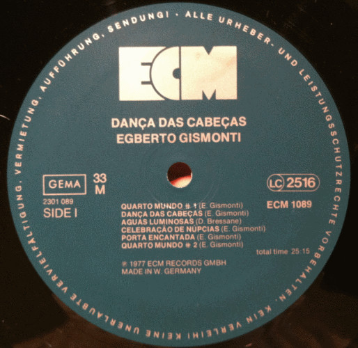 Egberto Gismonti - Dança Das Cabeças | ECM Records (ECM 1089) - 3 Egberto Gismonti - Dança Das Cabeças | ECM Records (ECM 1089) - 3