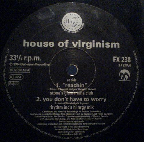 House Of Virginism - Reachin | FFRR (FX 238) - 3