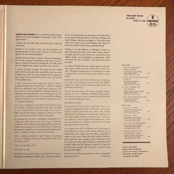 The John Coltrane Quartet - Ballads | Impulse! (IMPL 5051 (A 32)) - 3