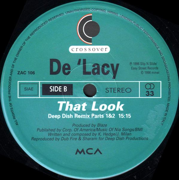 De'Lacy - That Look | Zac Records (ZAC 106) - main