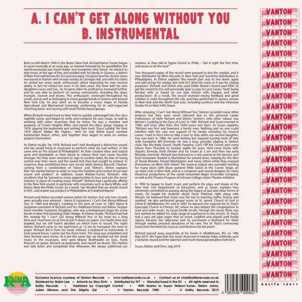 Vance And Suzzanne - I Can't Get Along Without You | Kalita Records (KALITA 12011)