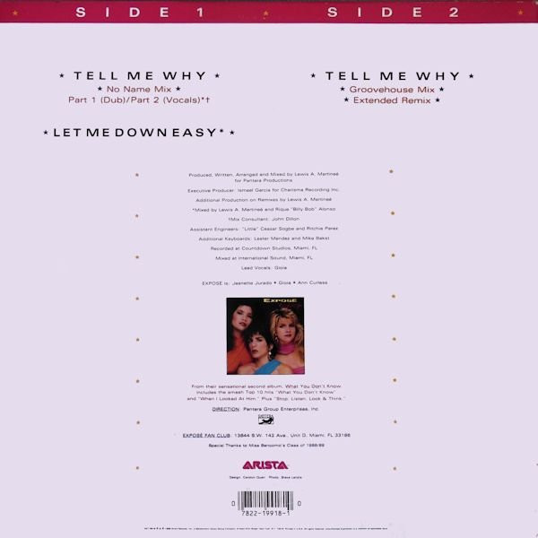 Exposé - Tell Me Why | Arista (AD1-9918) Exposé - Tell Me Why | Arista (AD1-9918)