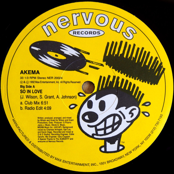 Akema - So In Love | Nervous Records (NER 20024) Akema - So In Love | Nervous Records (NER 20024)