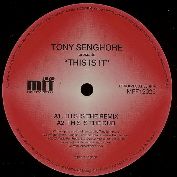 Tony Senghore - This Is It | Music For Freaks (MFF12025) - 3