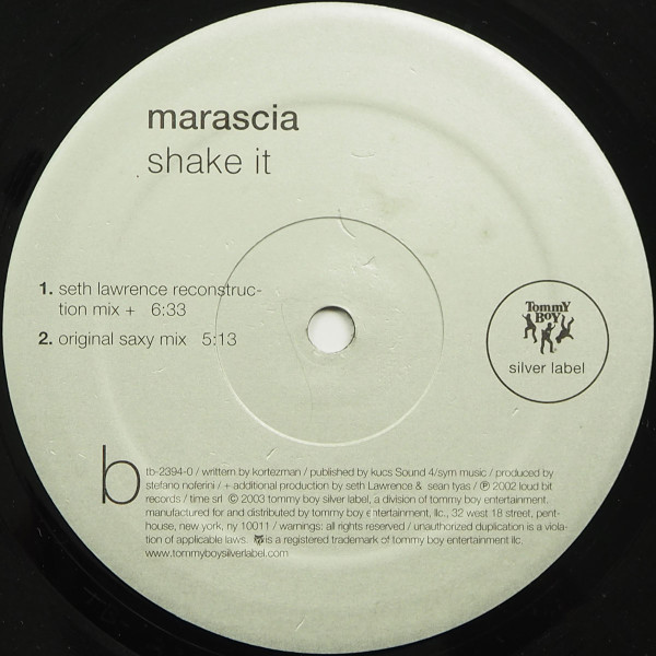 Marascia - Shake It | Tommy Boy Silver Label (TB 2394-0) - 2