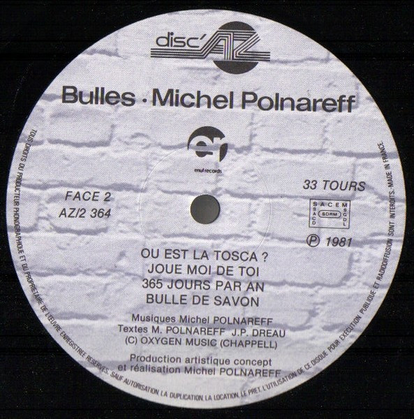 Michel Polnareff - Bulles | Disc'AZ (AZ/2 364) - 4