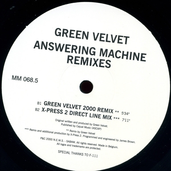Green Velvet - Answering Machine (Remixes) | Music Man Records (MM 068.5) - 2