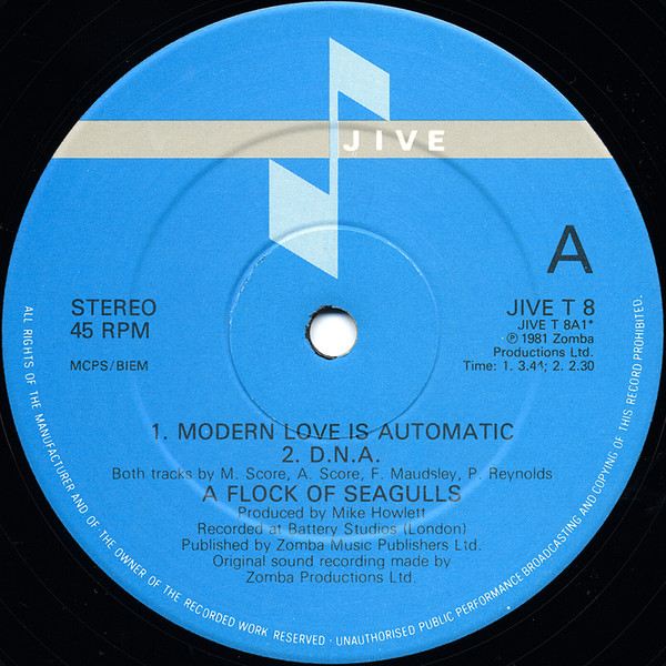 A Flock Of Seagulls - Modern Love Is Automatic | Jive (JIVE T 8) - 3