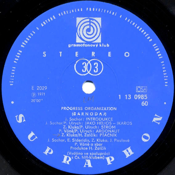 The Progress Organization - Barnodaj | Supraphon (1 13 0985) - 3 The Progress Organization - Barnodaj | Supraphon (1 13 0985) - 3