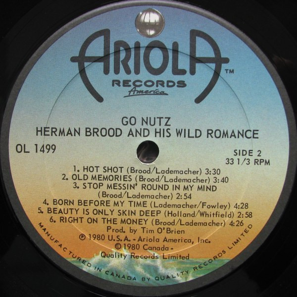 Herman Brood & His Wild Romance - Go Nutz | Ariola Records America (OL 1499) - 4