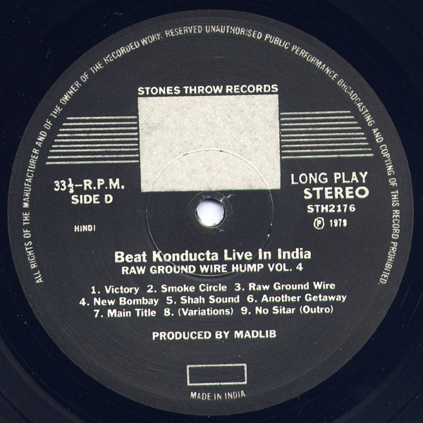 Madlib The Beat Konducta - Vol. 4: Beat Konducta In India (Raw Ground Wire Hump) | Stones Throw Records (STH2176) - 3