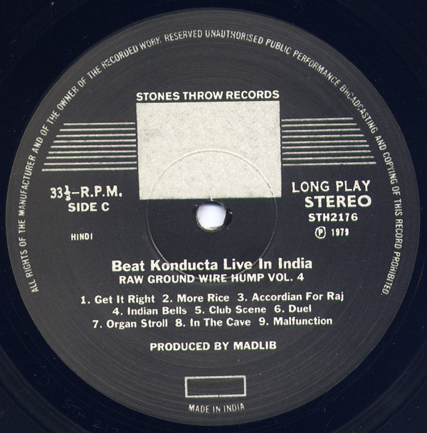 Madlib The Beat Konducta - Vol. 4: Beat Konducta In India (Raw Ground Wire Hump) | Stones Throw Records (STH2176) - 2