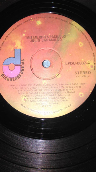 Julio Jaramillo - Mis Mejores Pasillos | Disqueras Unidas (HI-FI-50022) - 4 Julio Jaramillo - Mis Mejores Pasillos | Disqueras Unidas (HI-FI-50022) - 4