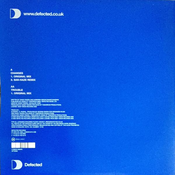 Sandy Rivera Featuring Haze - Changes | Defected (DFTD059) - 4