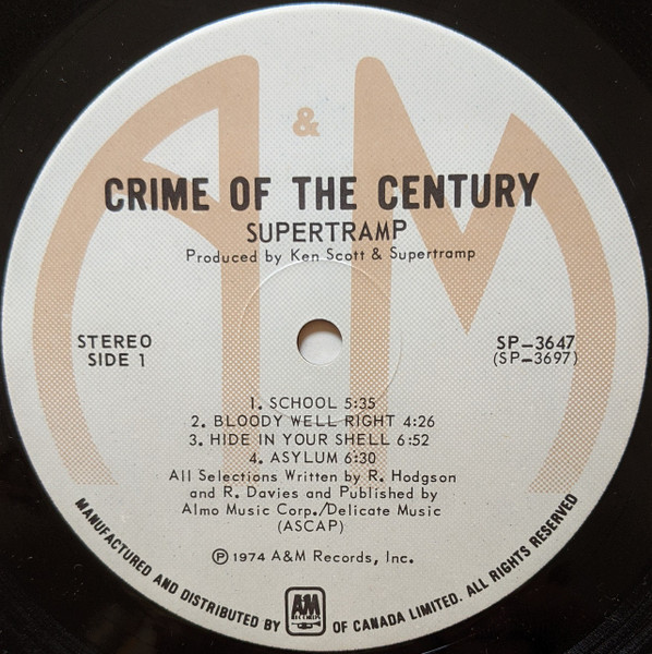 Supertramp - Crime Of The Century | A&M Records (SP-3647) - 3