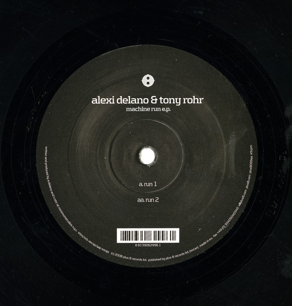 Alexi Delano & Tony Rohr - Machine Run E.P. | Plus 8 Records (PLUS8099)