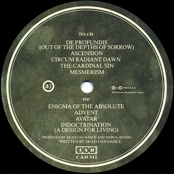 Dead Can Dance - Spleen And Ideal | 4AD (CAD 512) - 3