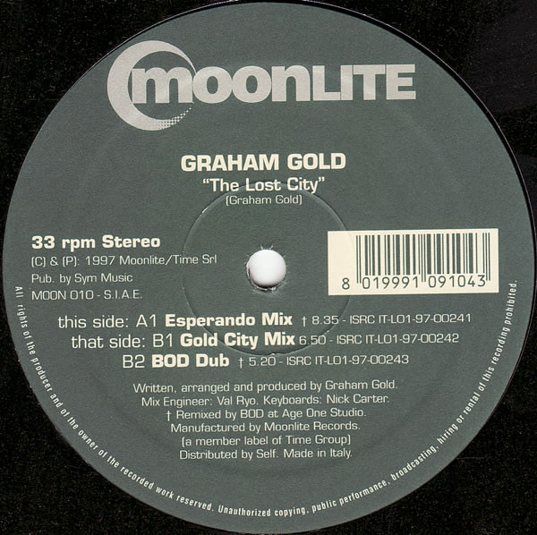 Graham Gold - The Lost City | Moonlite (MOON 010) - main