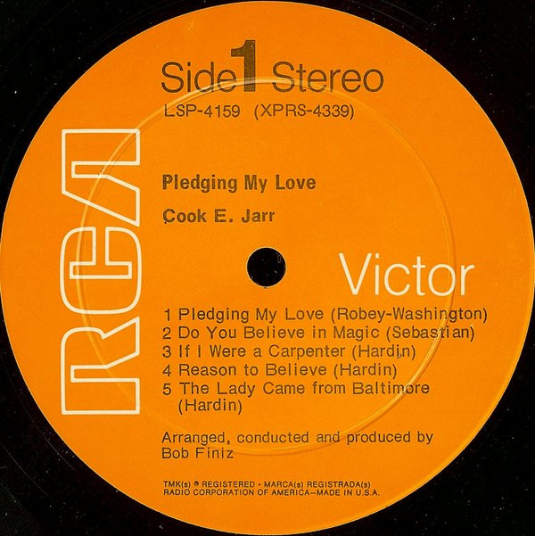 Cook E. Jarr - Pledging My Love | RCA Victor (LSP-4159)