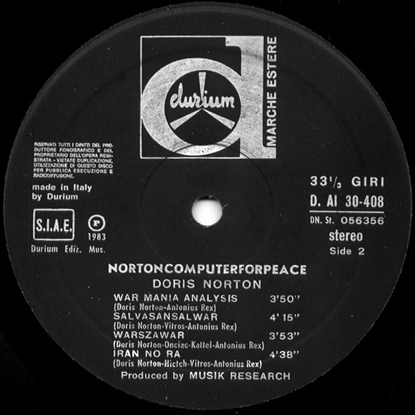 Doris Norton - Nortoncomputerforpeace | Durium (DAI 30408) - 4