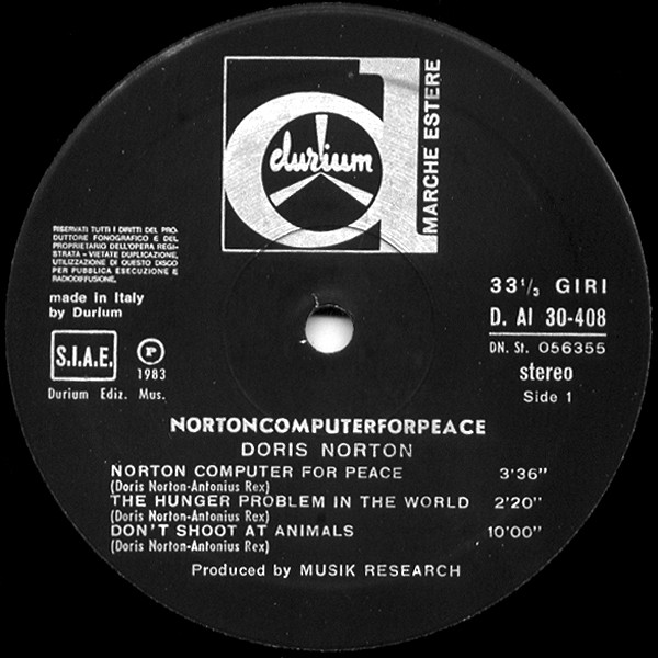 Doris Norton - Nortoncomputerforpeace | Durium (DAI 30408) - 3