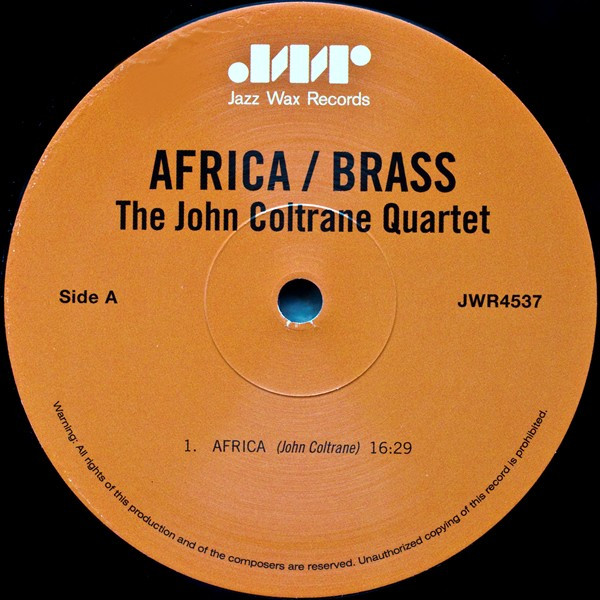 The John Coltrane Quartet - Africa / Brass | Jazz Wax Records (JWR 4537) - 3
