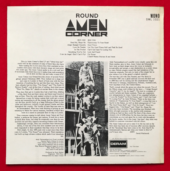 Amen Corner - Round Amen Corner | Deram (DML.1021) - 3 Amen Corner - Round Amen Corner | Deram (DML.1021) - 3