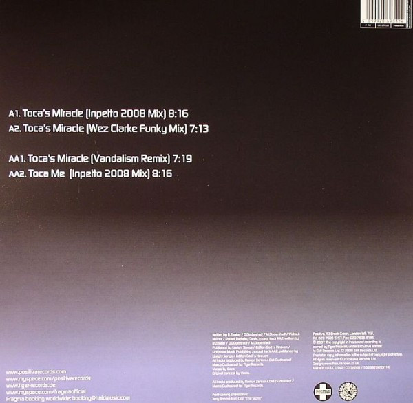Fragma - Toca's Miracle 2008 | Positiva (12TIV-268) - 2