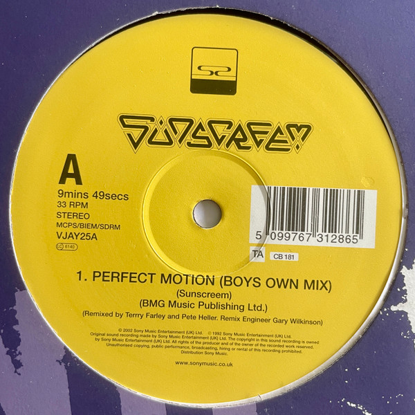 Sunscreem - Perfect Motion / Pressure | Vinyl Junkie (VJAY25)