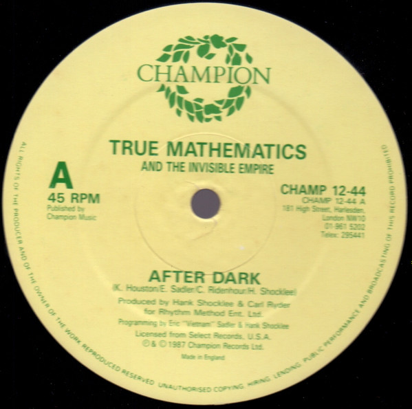 True Mathematics And The Invisible Empire - After Dark | Champion (CHAMP 12-44)