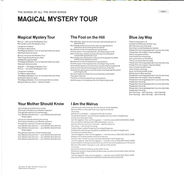 The Beatles - Magical Mystery Tour | Parlophone (064-7 48062 1) - 3 The Beatles - Magical Mystery Tour | Parlophone (064-7 48062 1) - 3