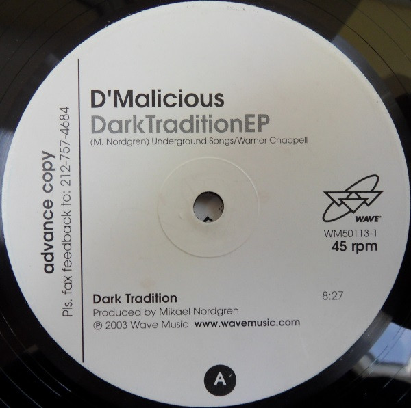D'Malicious - Dark Tradition EP | Wave Music (WM50113-1)