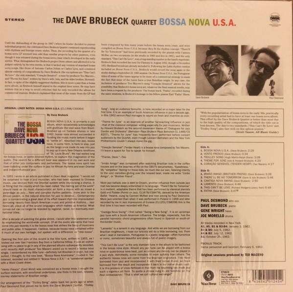 The Dave Brubeck Quartet - Bossa Nova U.S.A. | Waxtime (771832) - 2 The Dave Brubeck Quartet - Bossa Nova U.S.A. | Waxtime (771832) - 2