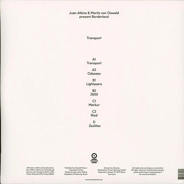 Juan Atkins & Moritz von Oswald Present Borderland - Transport | Tresor (Tresor.285LP) - 2