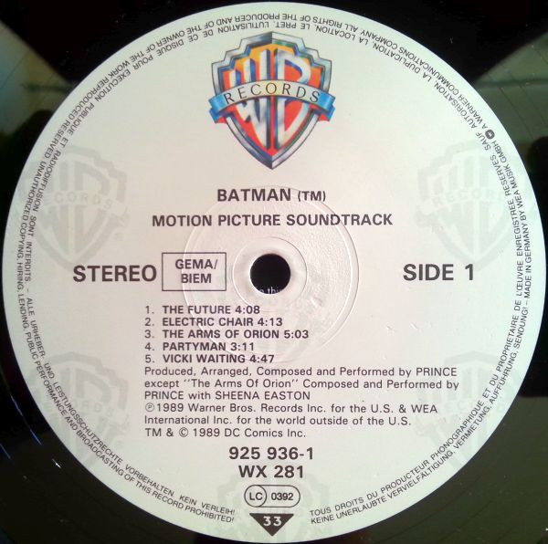 Prince - Batman™ (Motion Picture Soundtrack) | Warner Bros. Records (925936-1) Prince - Batman™ (Motion Picture Soundtrack) | Warner Bros. Records (925936-1)