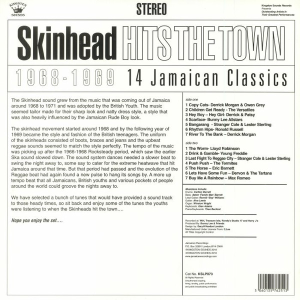 Various - Skinhead Hits The Town 1968-1969 | Kingston Sounds (KSLP073) - 2