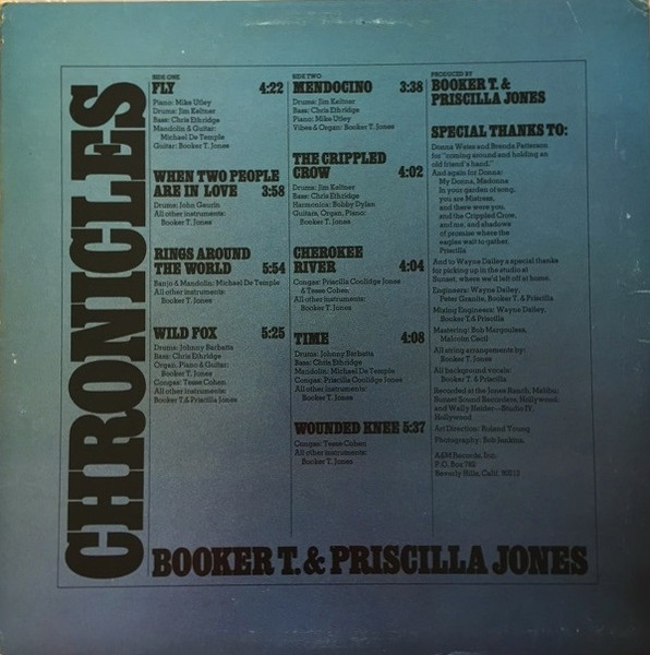 Booker T. Jones & Priscilla Jones - Chronicles | A&M Records (SP 4413) - 2