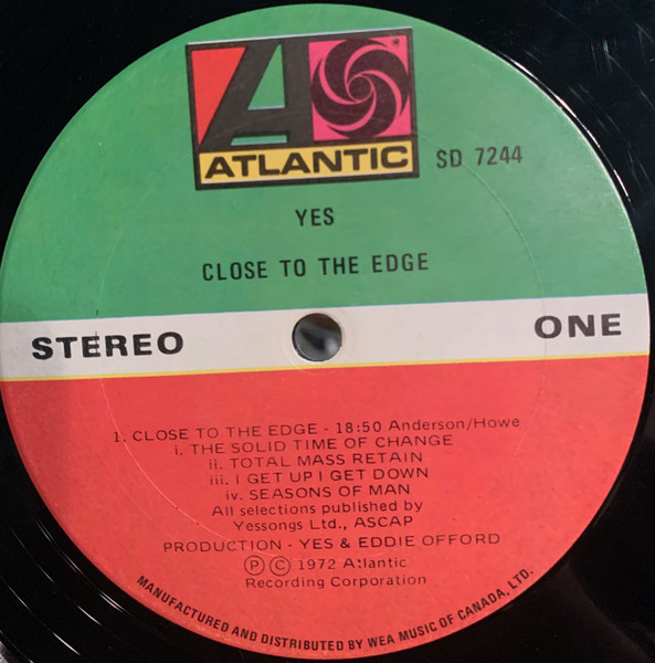 Yes - Close To The Edge | Atlantic (SD 7244) - 4