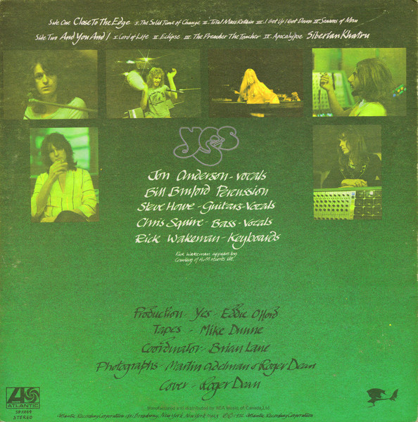 Yes - Close To The Edge | Atlantic (SD 7244) - 3